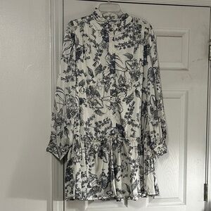 Elegant Floral Long Sleeve Dress